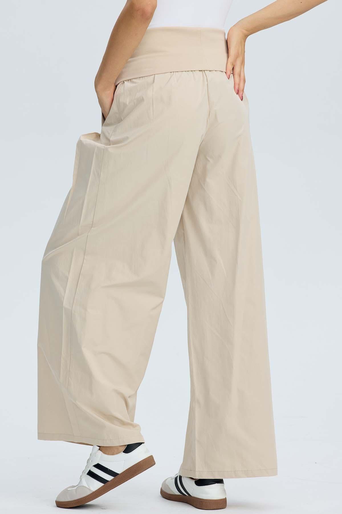 Pantalón Mujer Pretina Beige-2