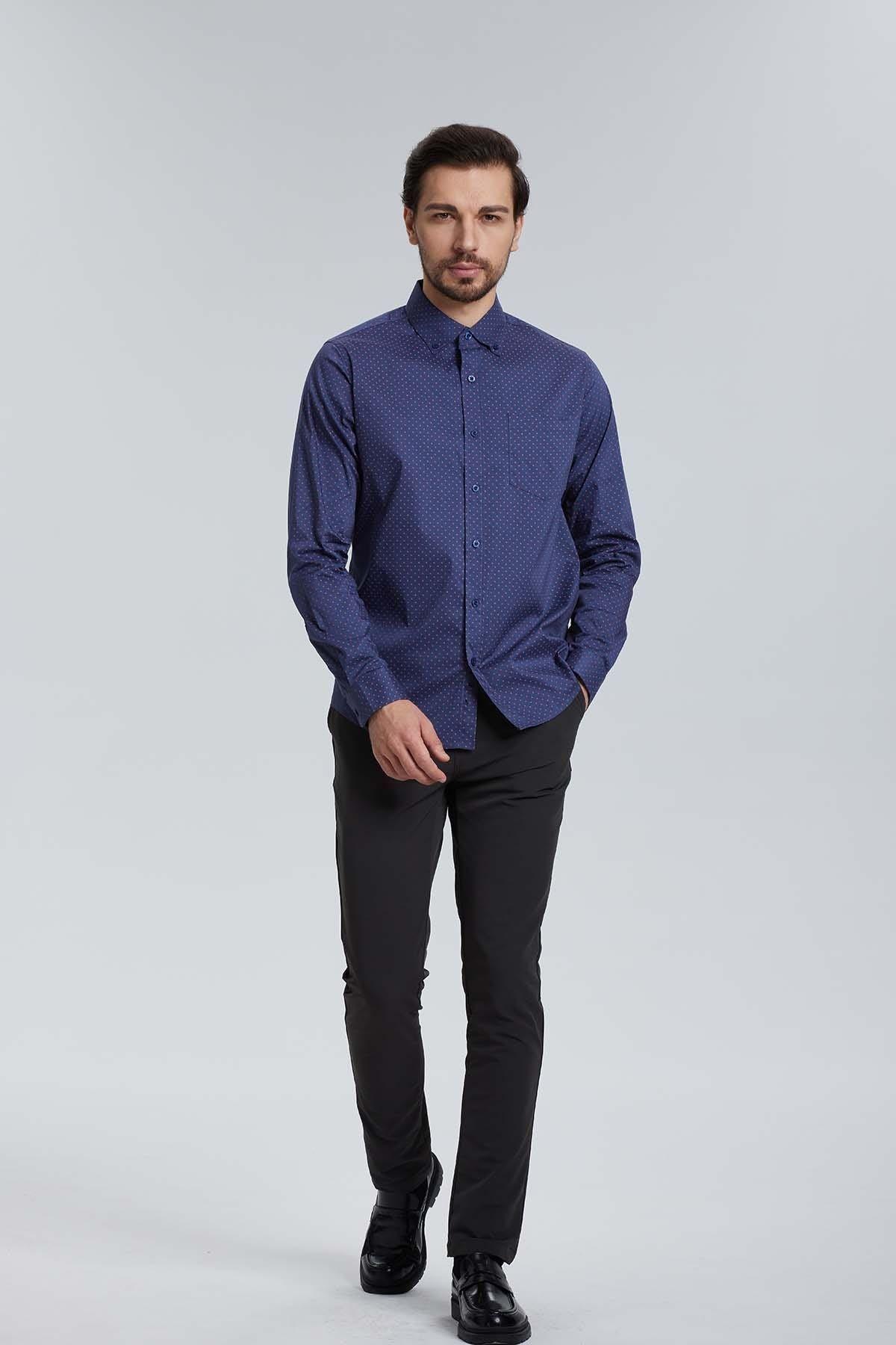 Camisa Hombre Print Azul-2