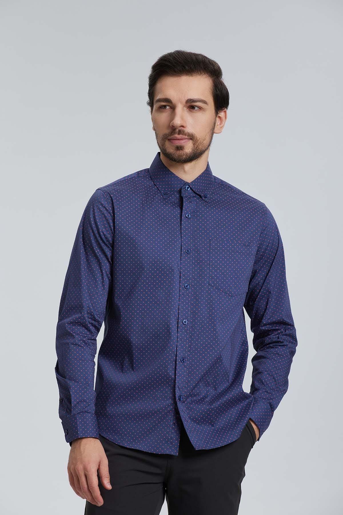 Camisa Hombre Print Azul-3