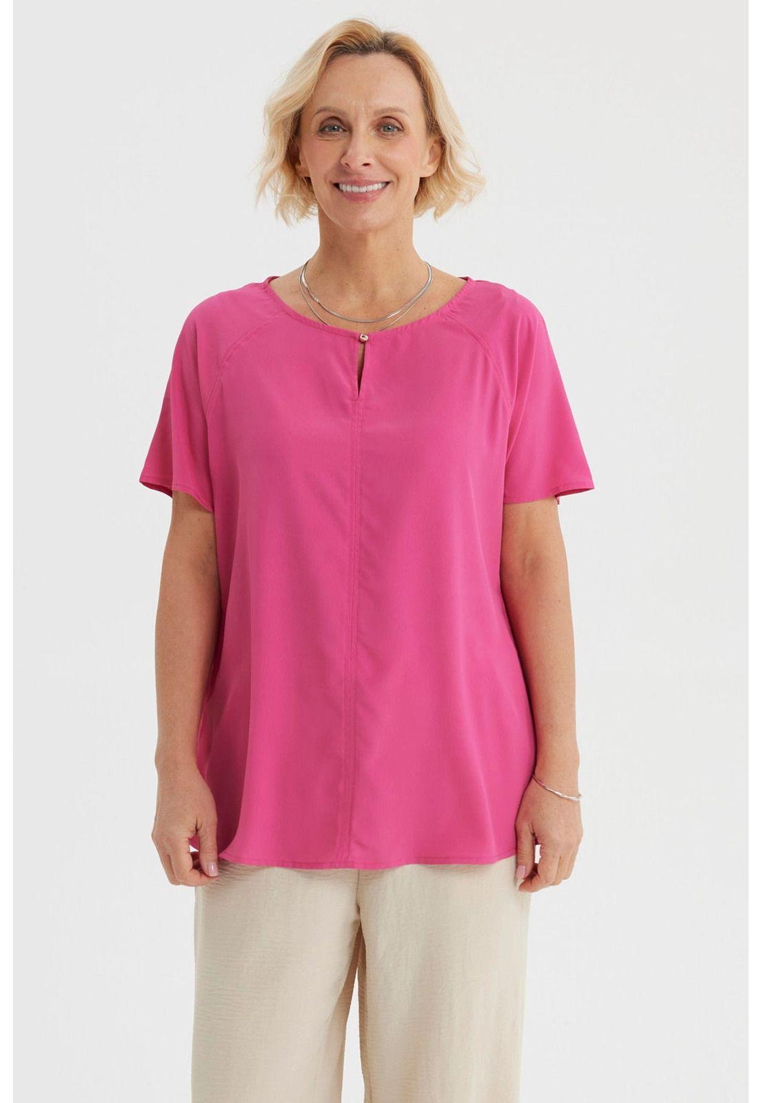 Blusa Mujer Escote Con Botón Magenta-0
