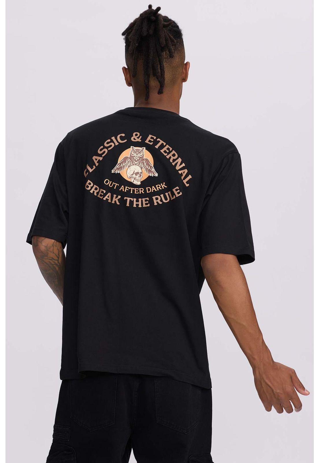 Polera Hombre Doble Print Wester Negro-2