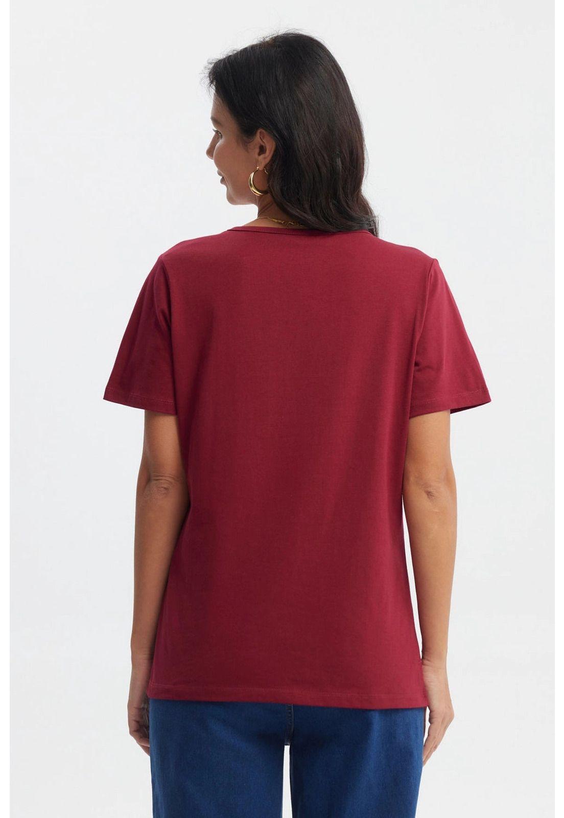 Polera Mujer Print Posicional Rojo-2