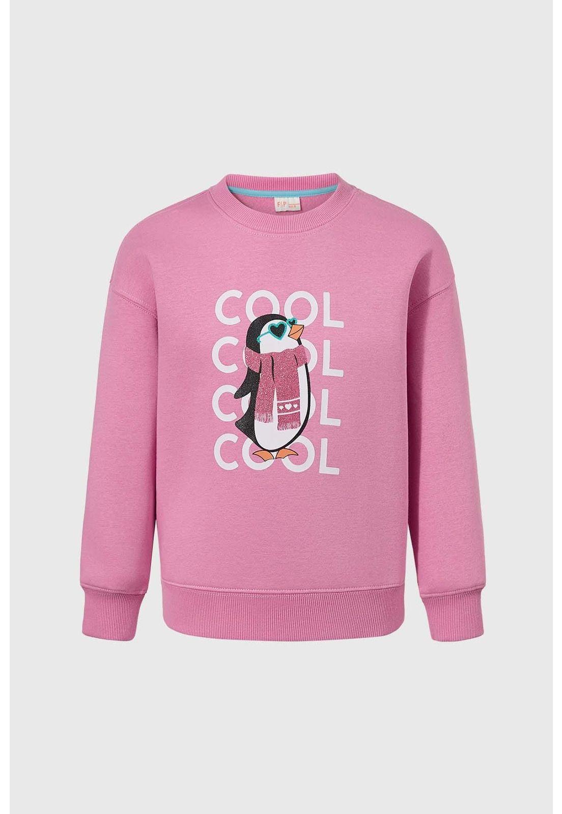 Polerón Niña Básico Rosado-0