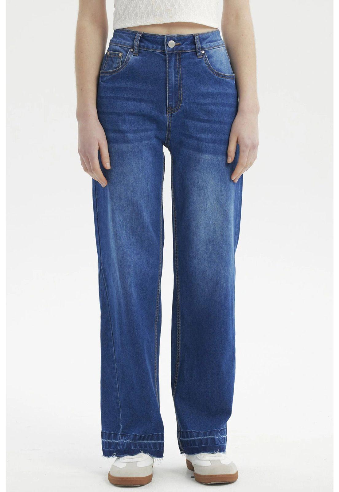 Jeans Mujer Calce Recto Azul - lV-0