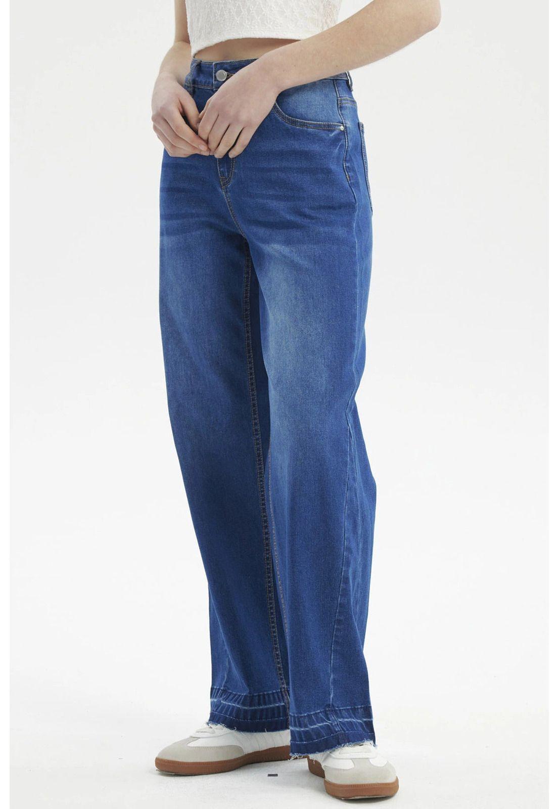 Jeans Mujer Calce Recto Azul - lV-1