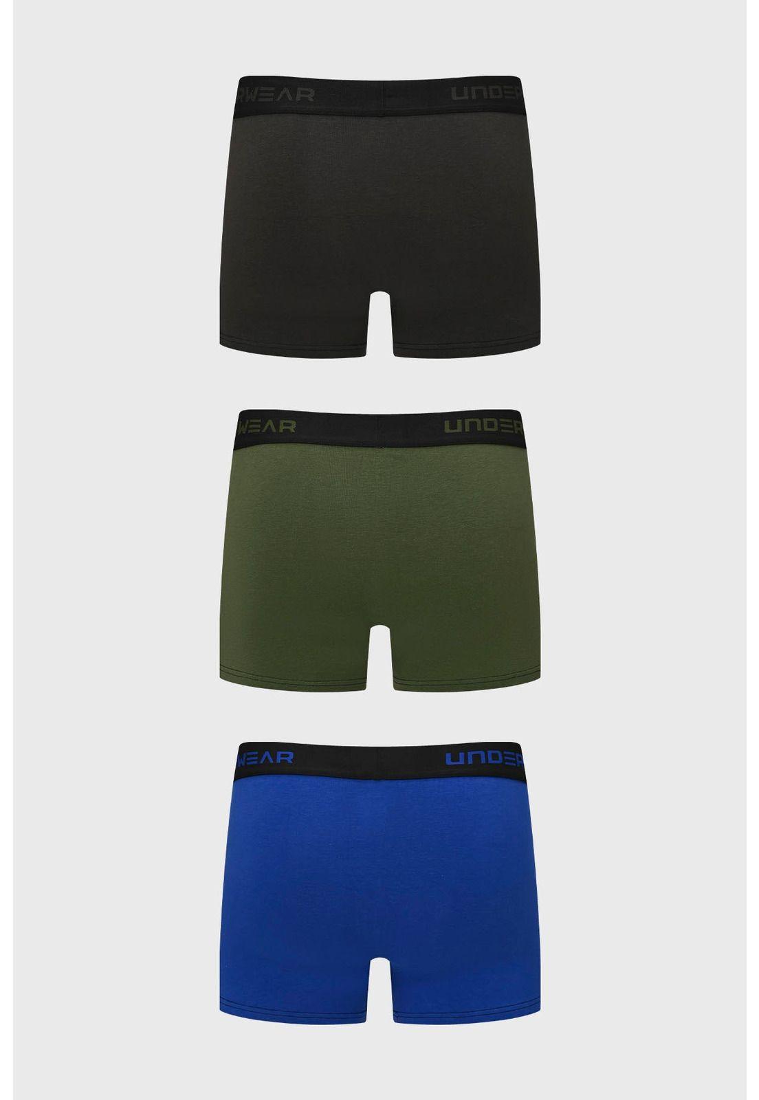 Boxer Hombre Triapack Corto Azul-1