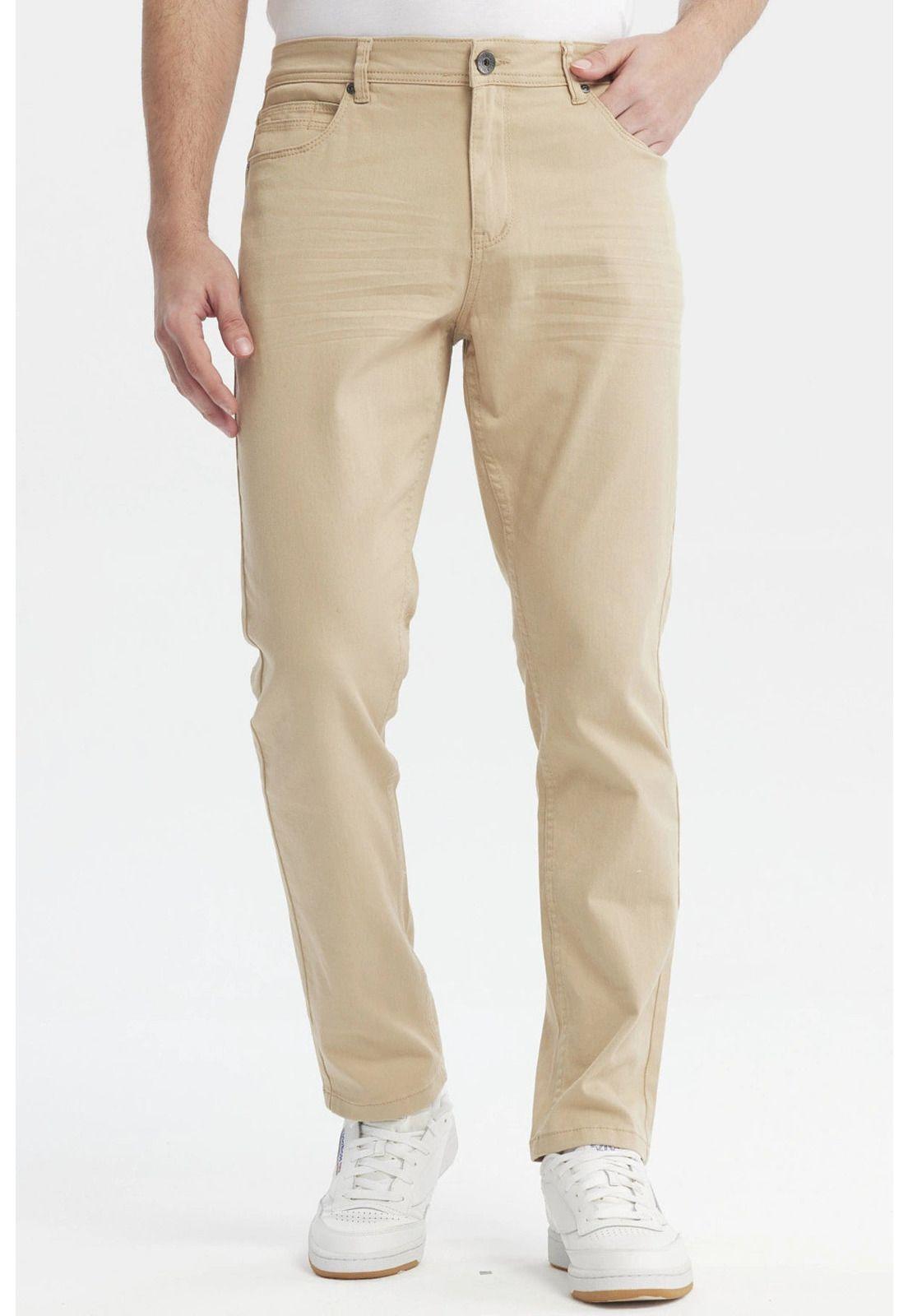 Jeans Hombre Slim Color Beige - ll-0