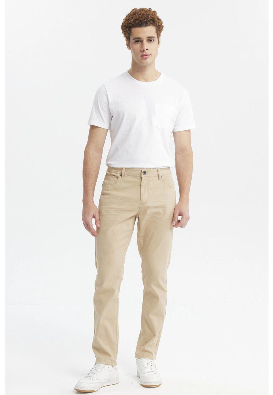 Jeans Hombre Slim Color Beige - ll-3