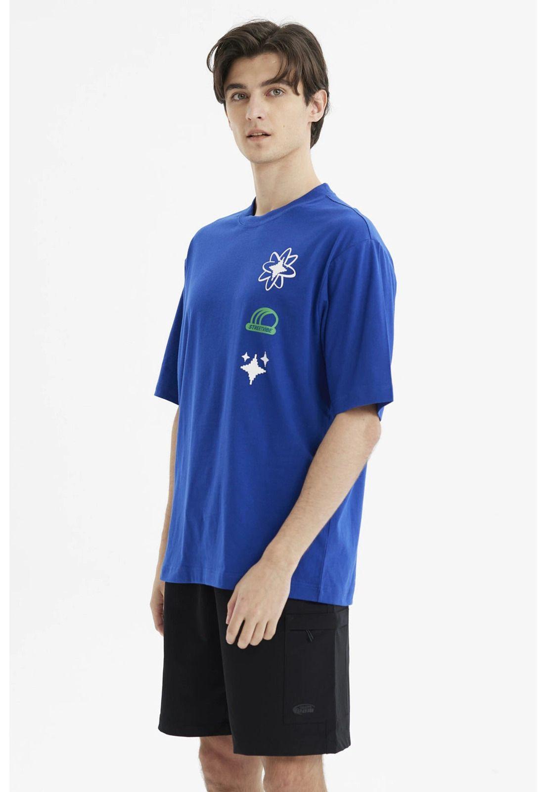 Polera Hombre Oversize Azul- ll-2