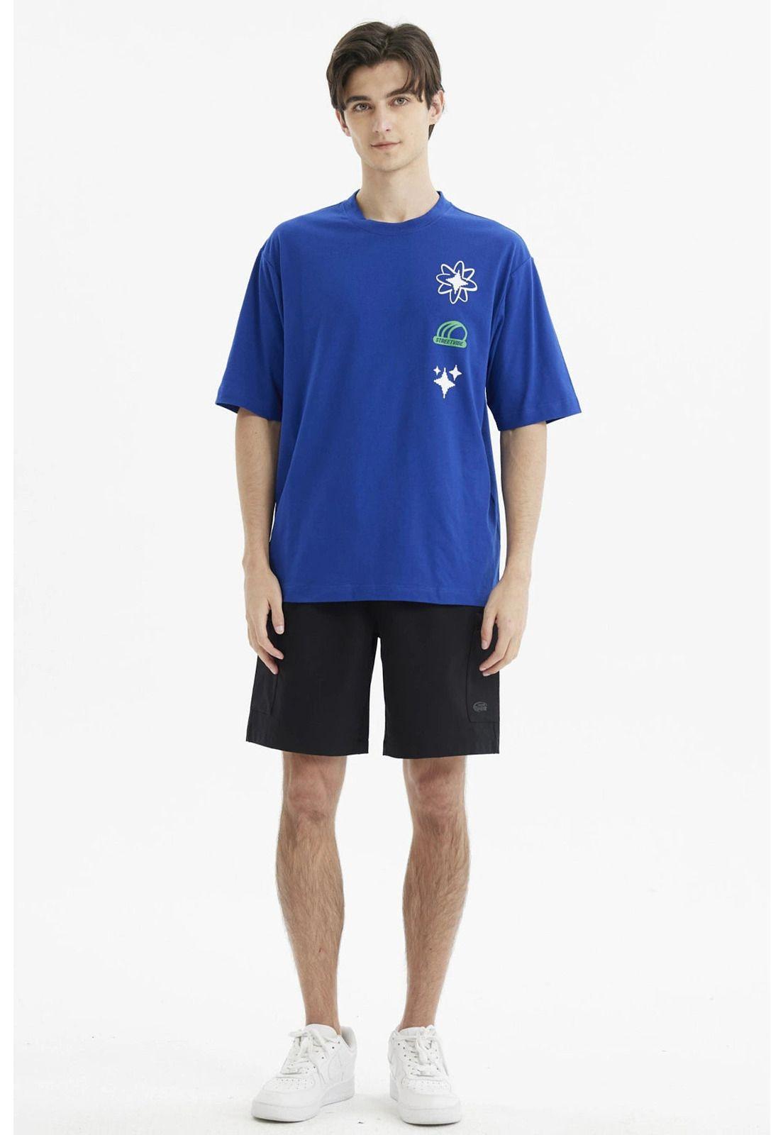 Polera Hombre Oversize Azul- ll-3