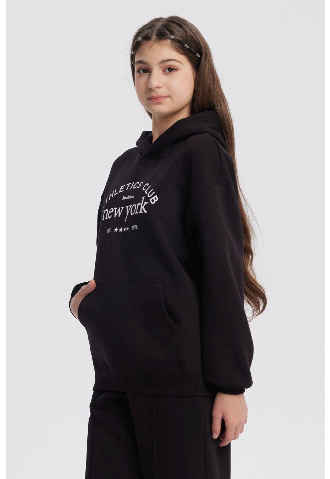 Polerón Niña Con Gorro Negro-1