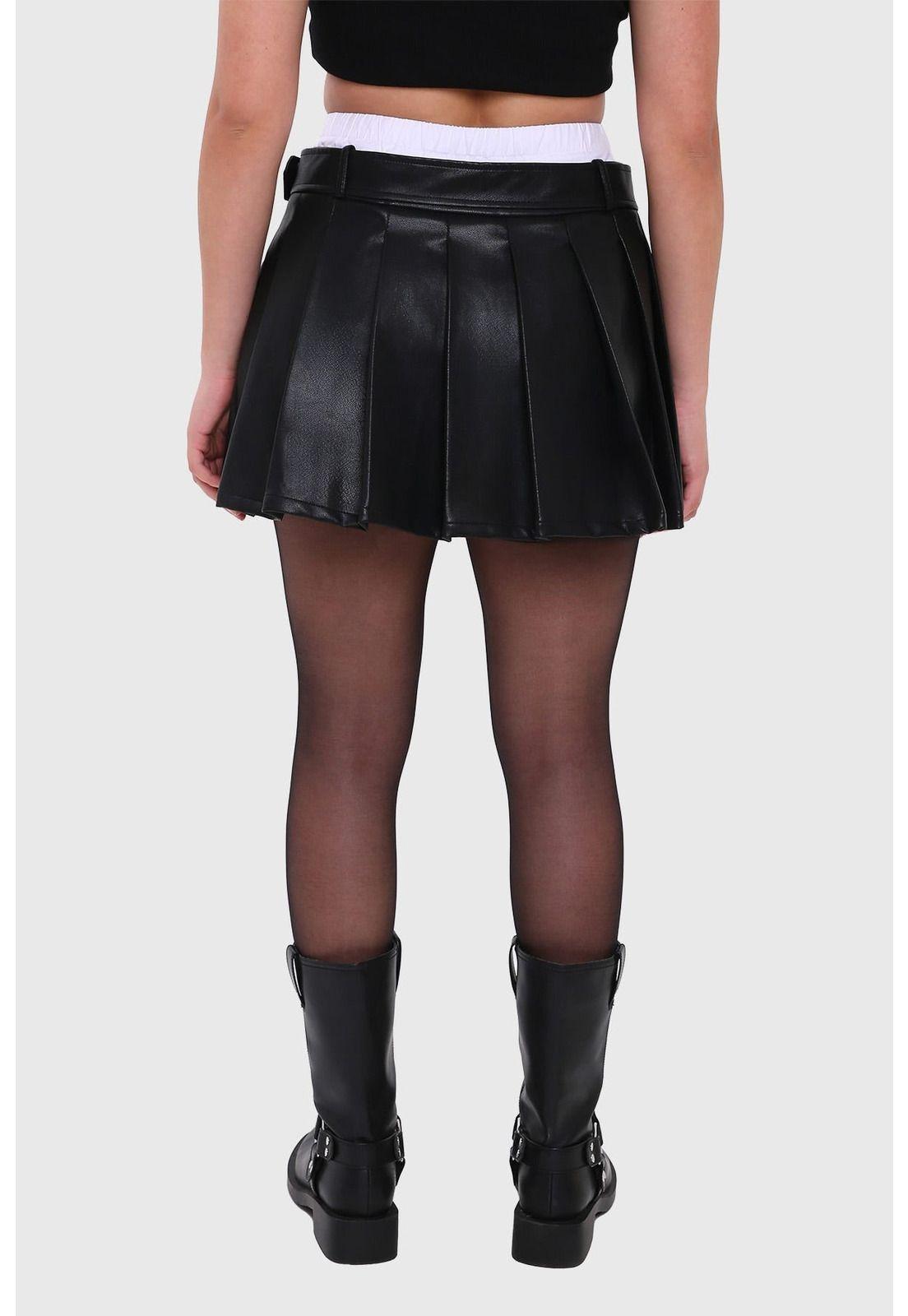 Falda Mujer Tableada Negro - ll-3