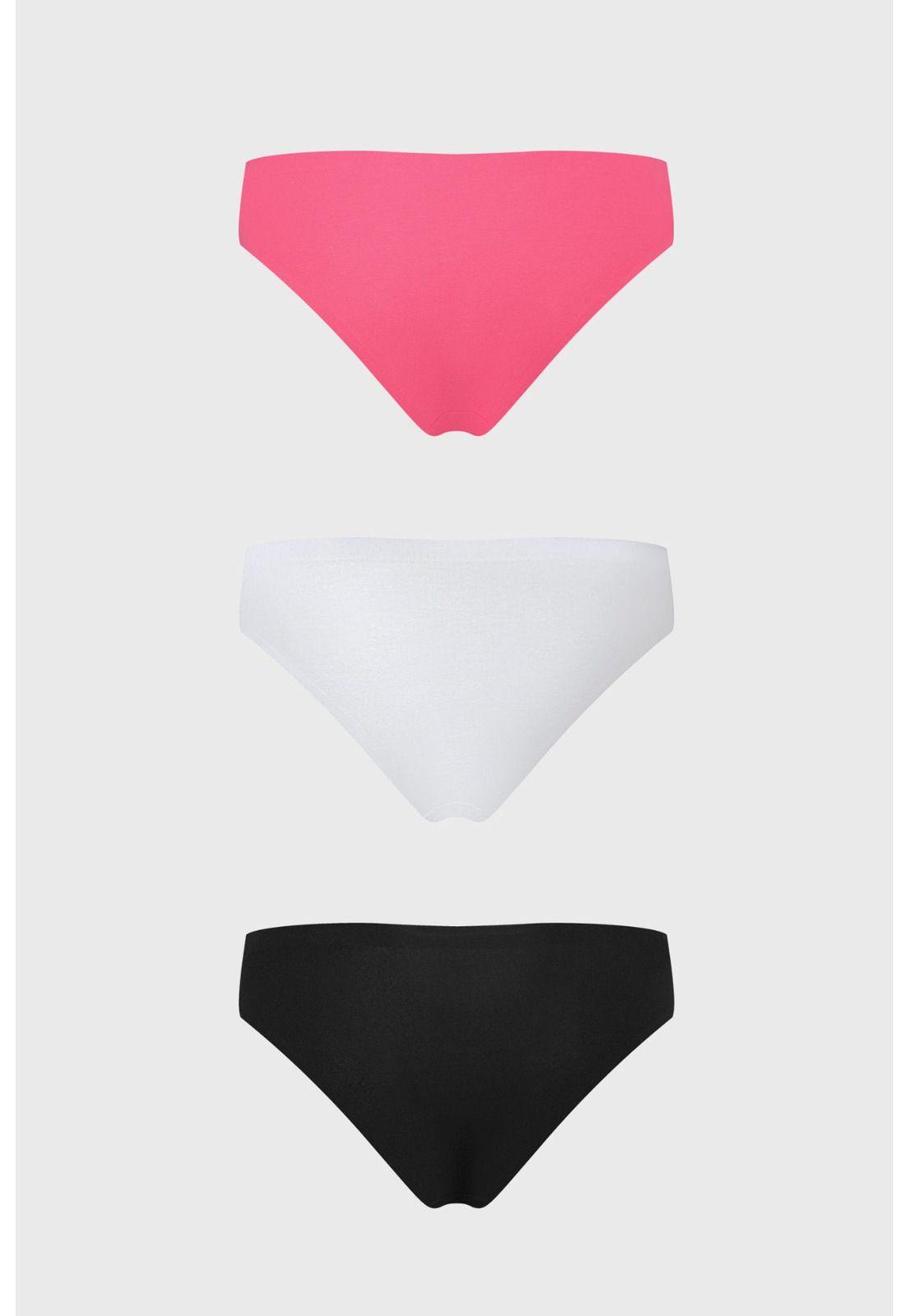 Calzón Mujer Tripack Detalle Costado Fucsia-1