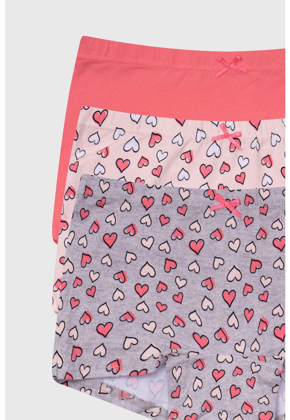 Calzón Niña Tripack Short Gris-1