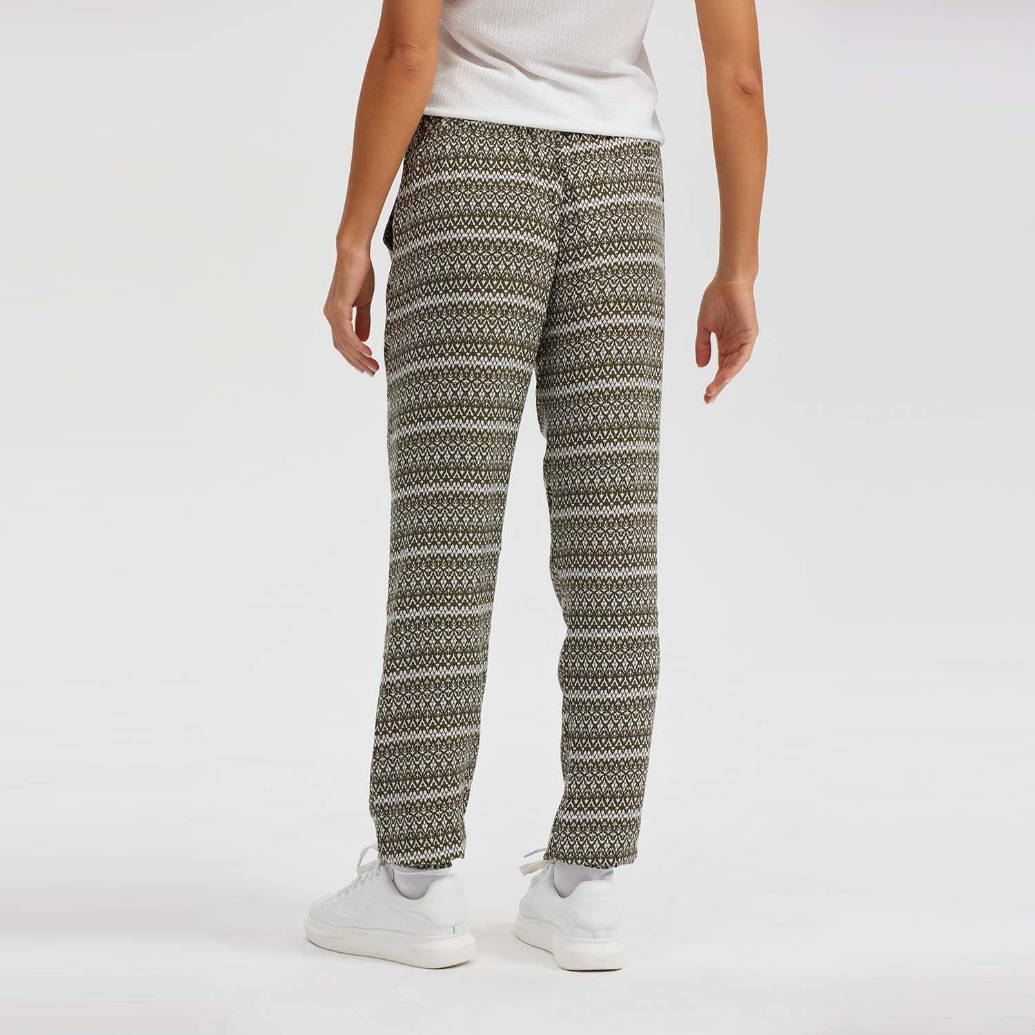 Pantalón Bombacho Puño Elástico Verde Mujer-2