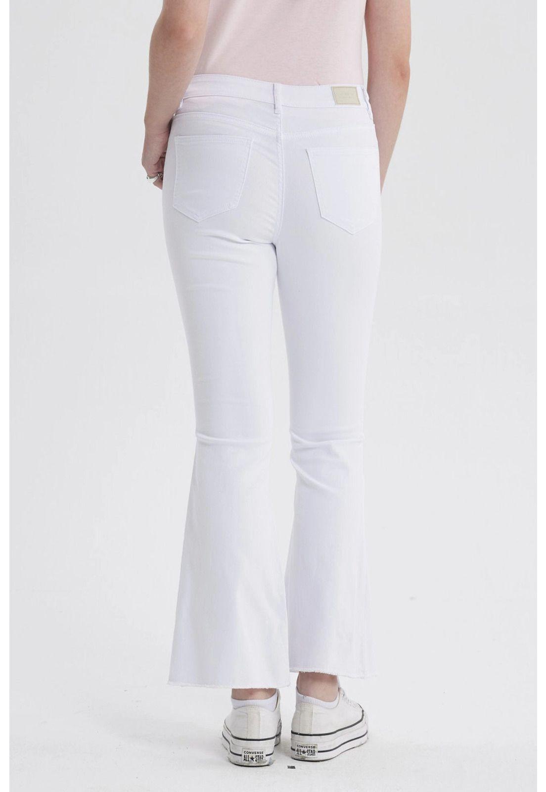 Jeans Mujer Flare Monse Blanco-2