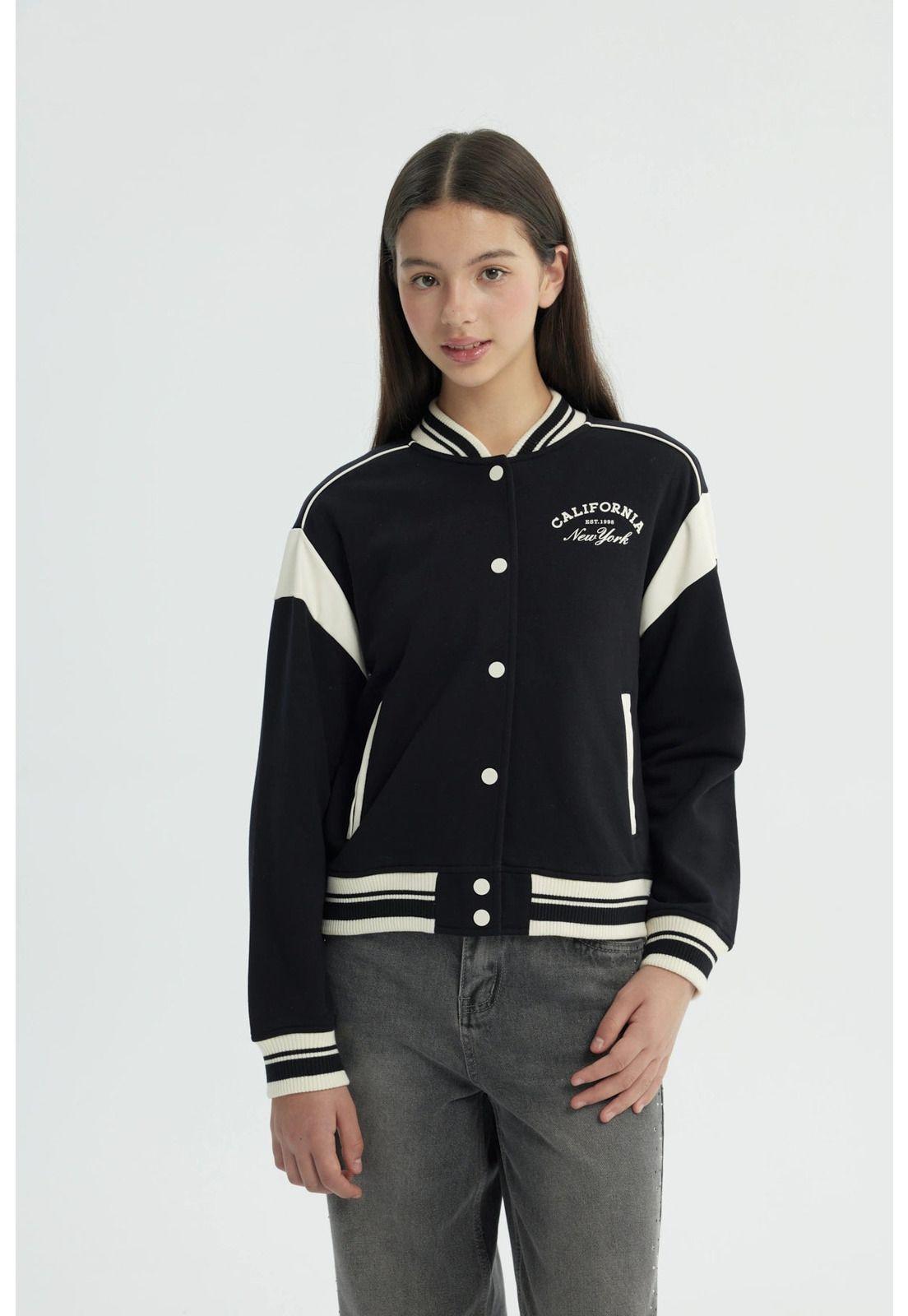 Chaqueta Niña Oversize Negro - lll-0