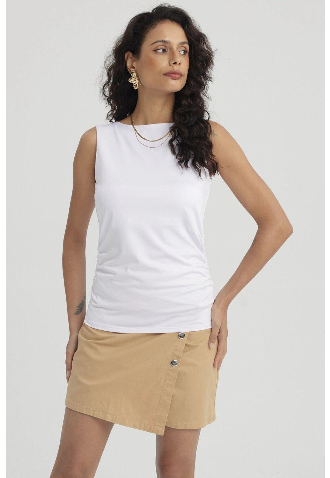 Polera Mujer Doble Capa Delantera Blanco-0