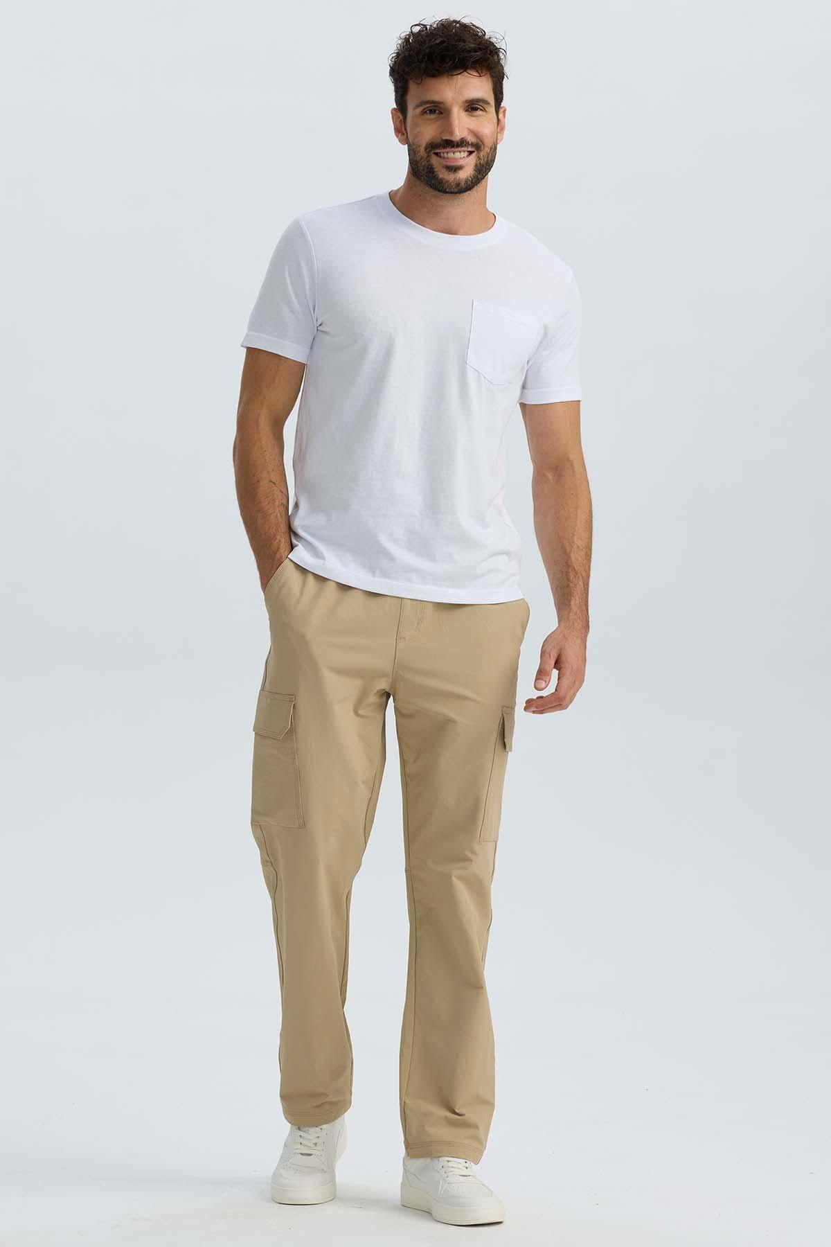 Pantalón Hombre Cargo Casual Slim Kaki-3