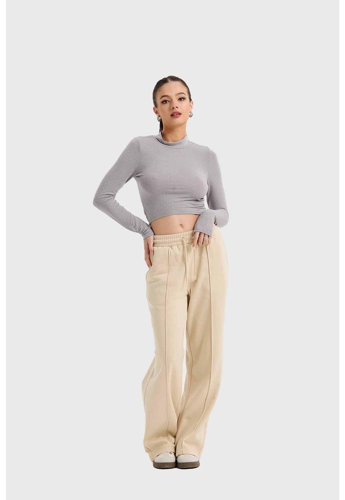 Polera Mujer Glitter Gris-3