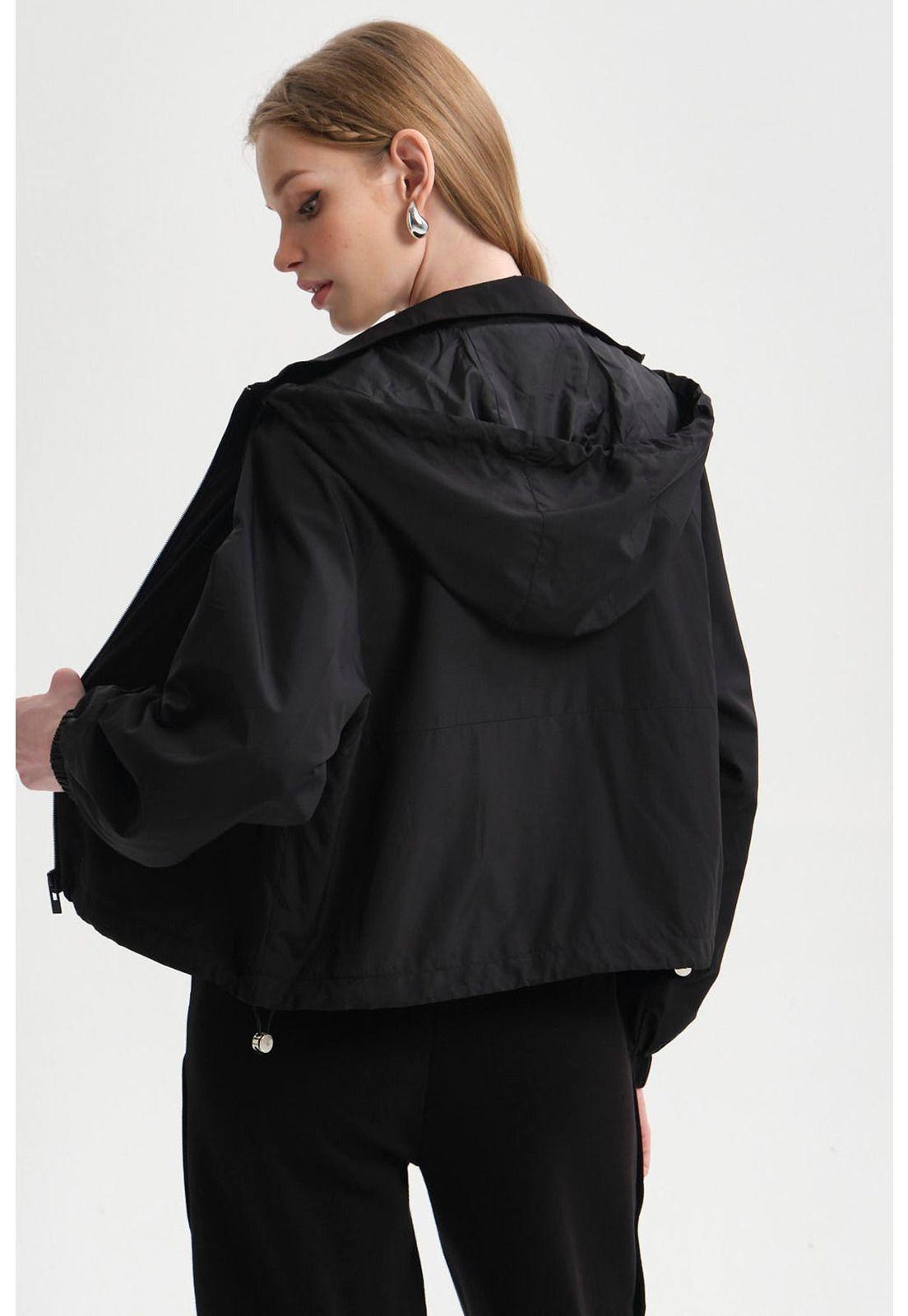 Chaqueta Mujer Cortaviento Negro - ll-2