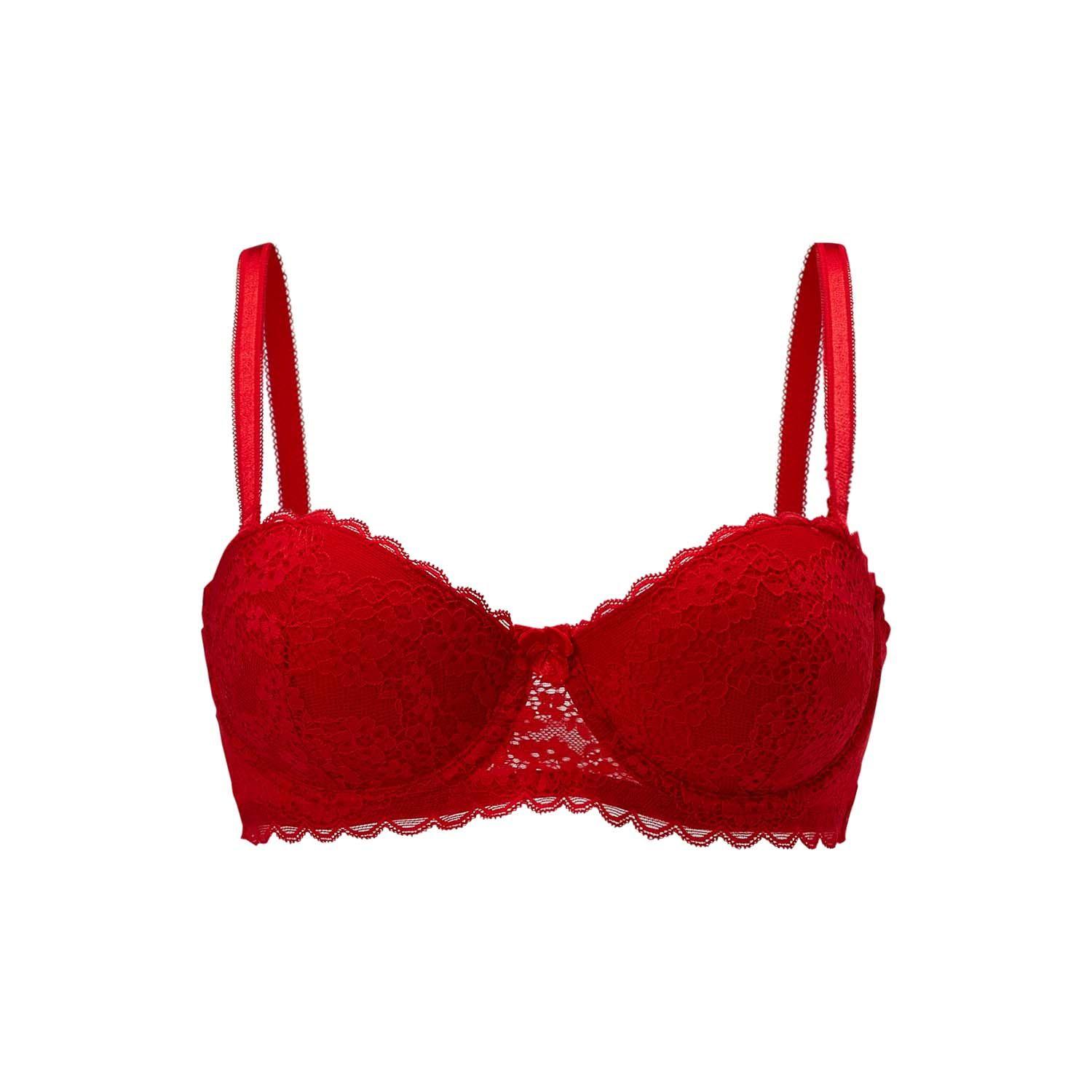 Sostén Mujer Strapless Encaje Rojo Fashion's Park-0