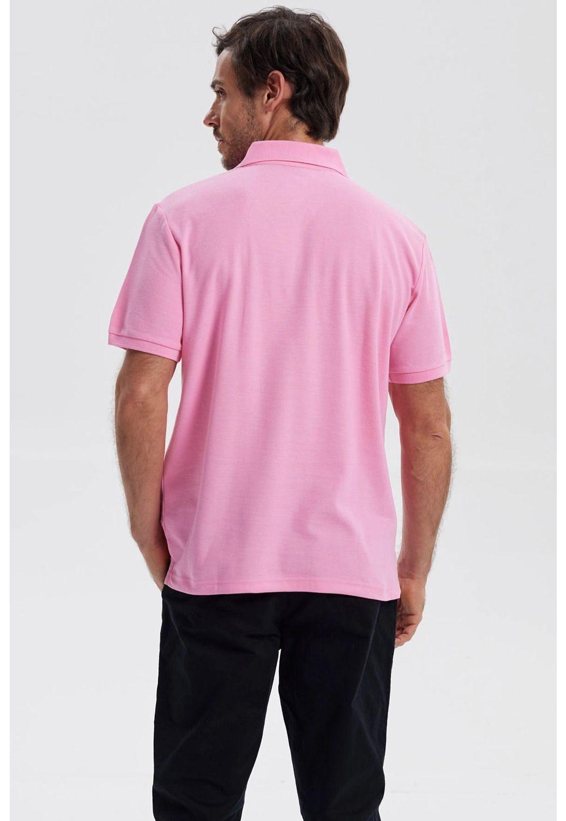Polera Hombre Piqué Básica Lisa Rosado - ll-2