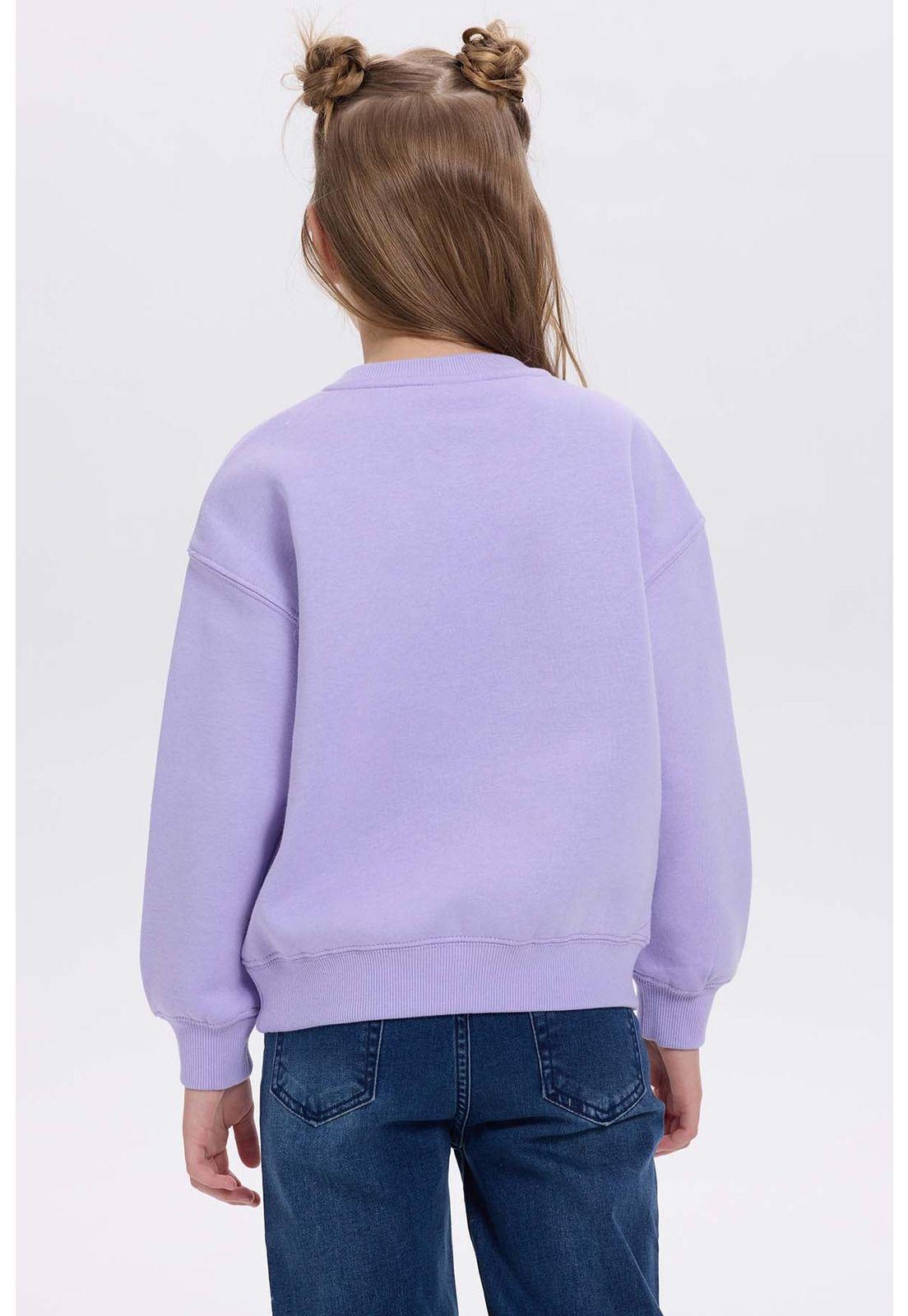 Polerón Niña Print Básico Lila-2