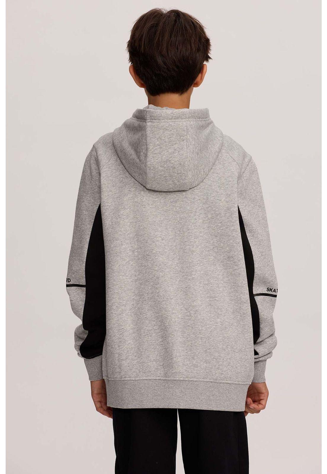 Polerón Niño Básico Print Gris Melange - lll-2