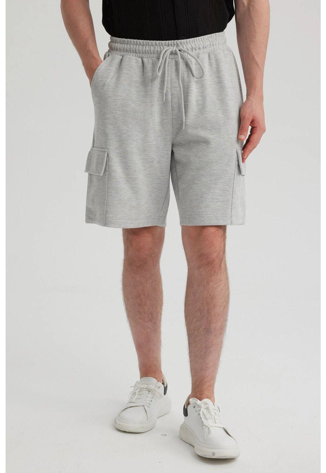 Bermuda Hombre Cargo Gris Melange-0