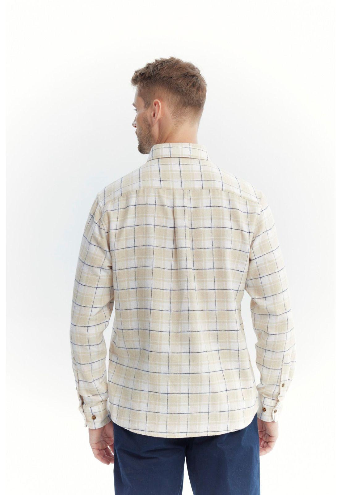 Camisa Hombre Franela Básica Beige-2