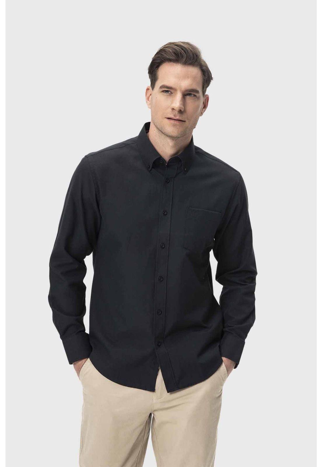 Camisa Hombre Oxford Negro - ll-0