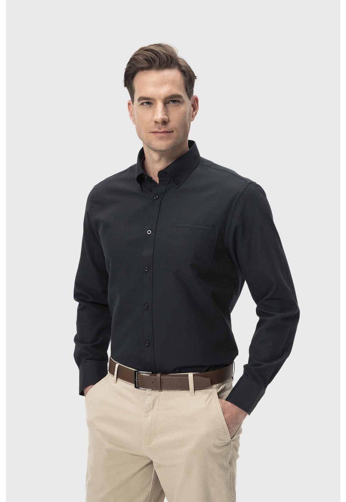 Camisa Hombre Oxford Negro - ll-1