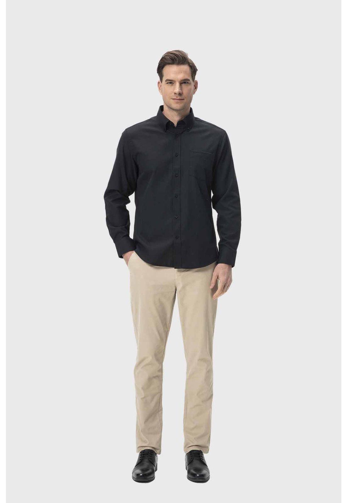 Camisa Hombre Oxford Negro - ll-3