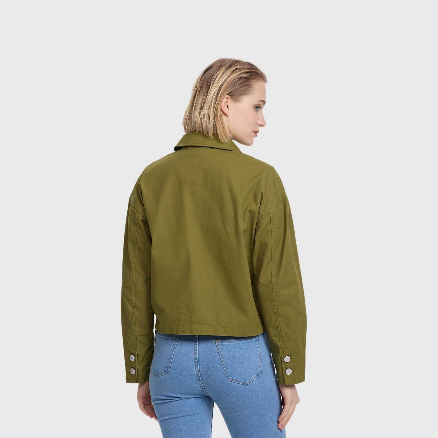 Chaqueta Mujer Abotonada Verde Musgo Fashion's Park-2