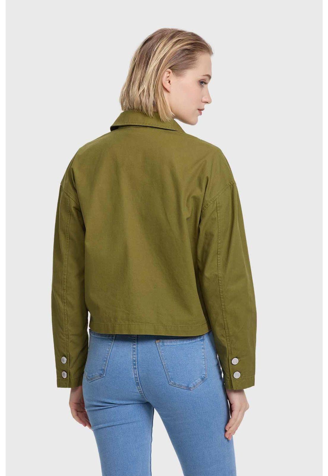 Chaqueta Mujer Abotonada Verde-2