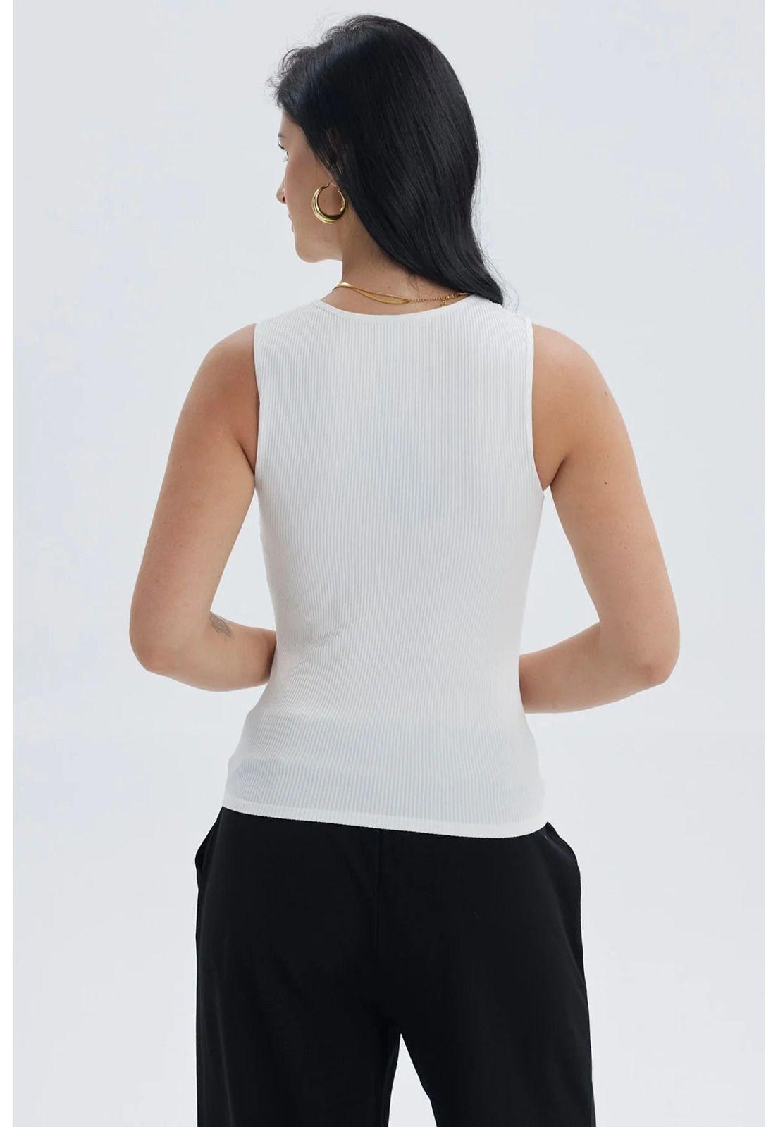 Polera Mujer Lisa Abertura Crudo-2
