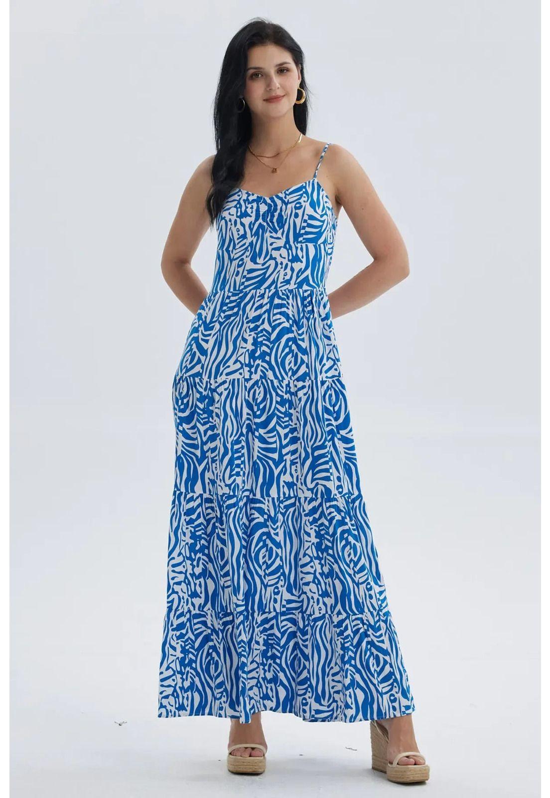 Vestido Mujer Largo Pabilo Azul-0