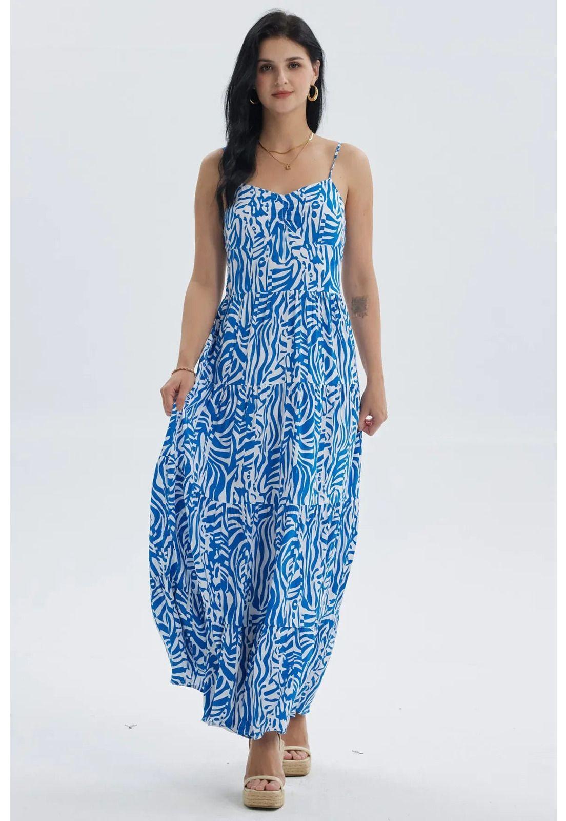 Vestido Mujer Largo Pabilo Azul-1