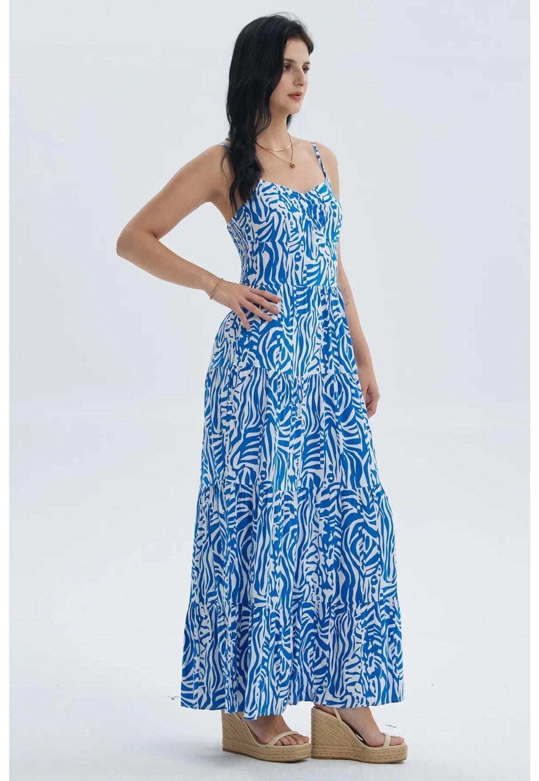 Vestido Mujer Largo Pabilo Azul-2