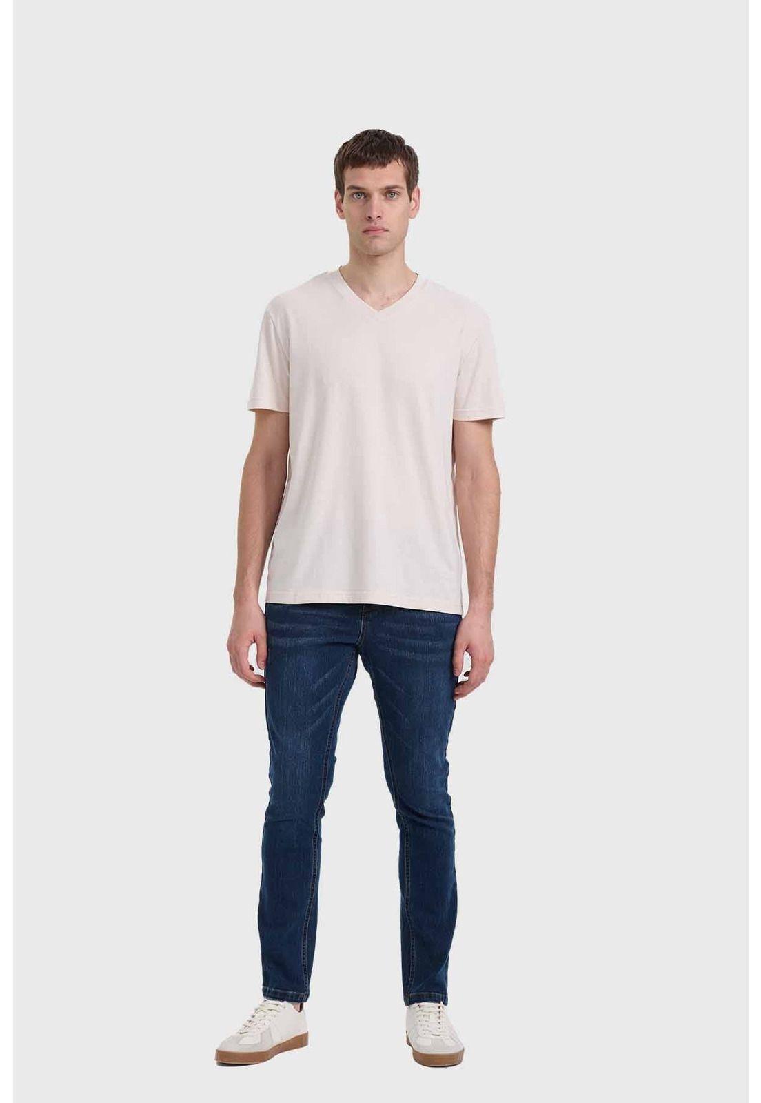 Jeans Hombre Bolsillo Trasero Azul-3