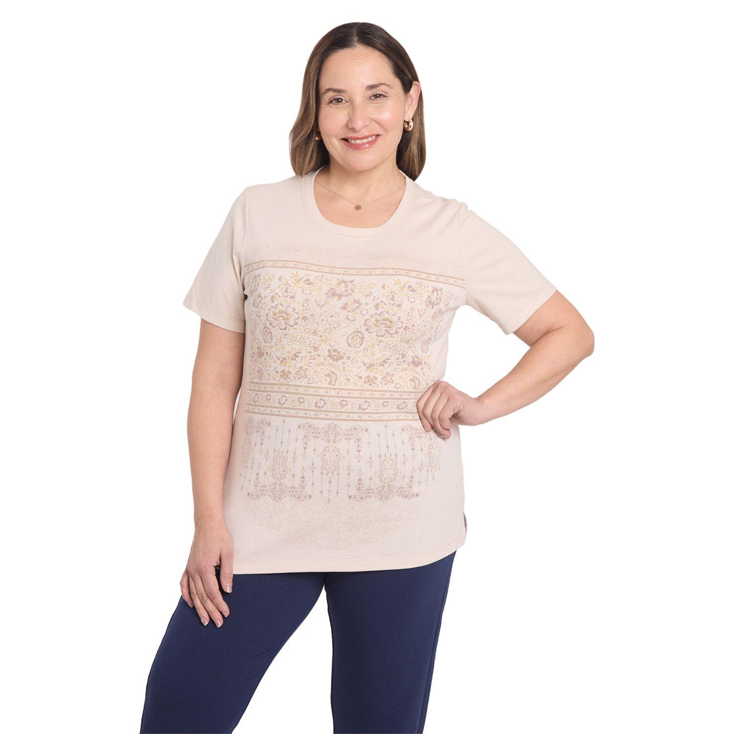 Polera Mujer Print Posicional Crudo Fashion's Park-0