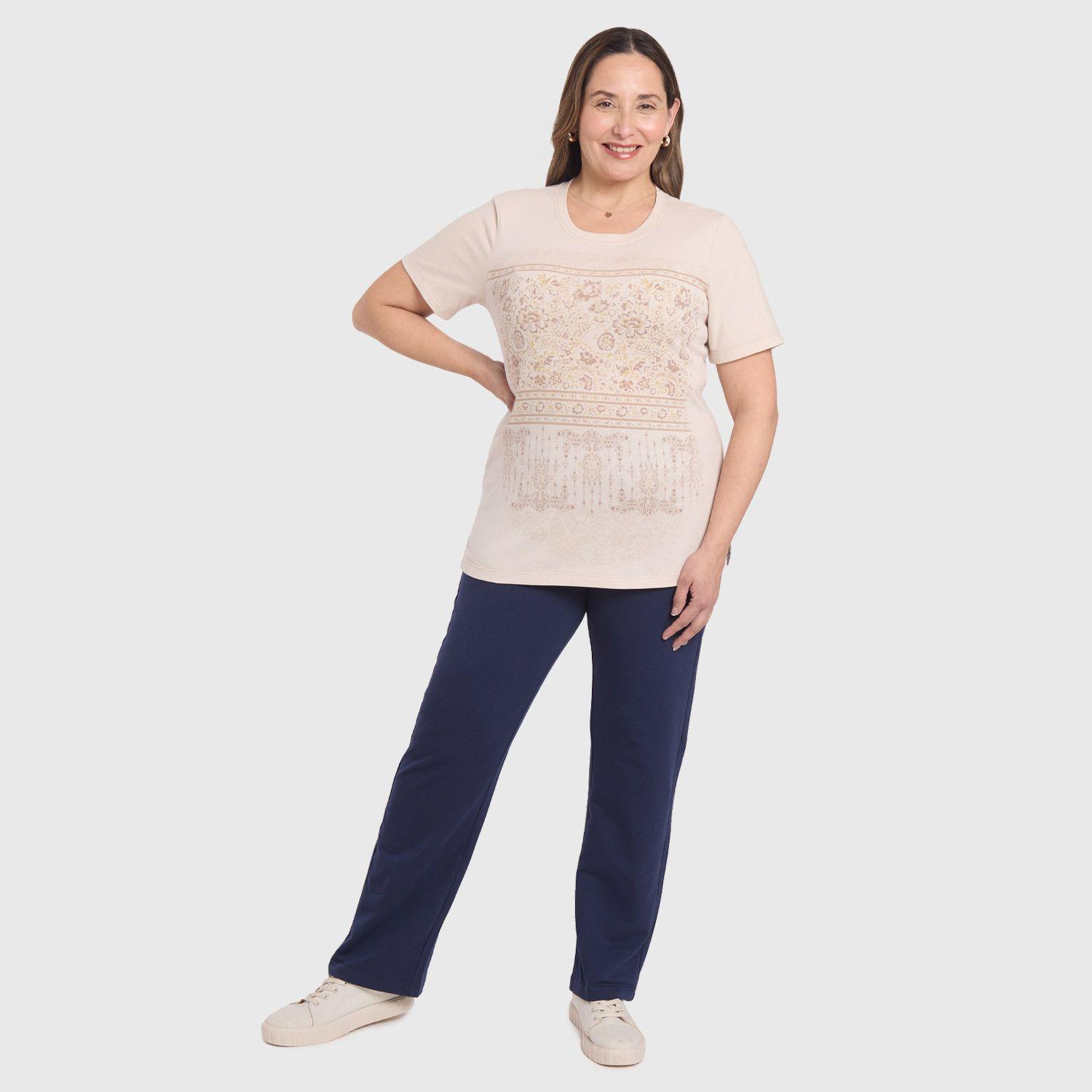 Polera Mujer Print Posicional Crudo Fashion's Park-3