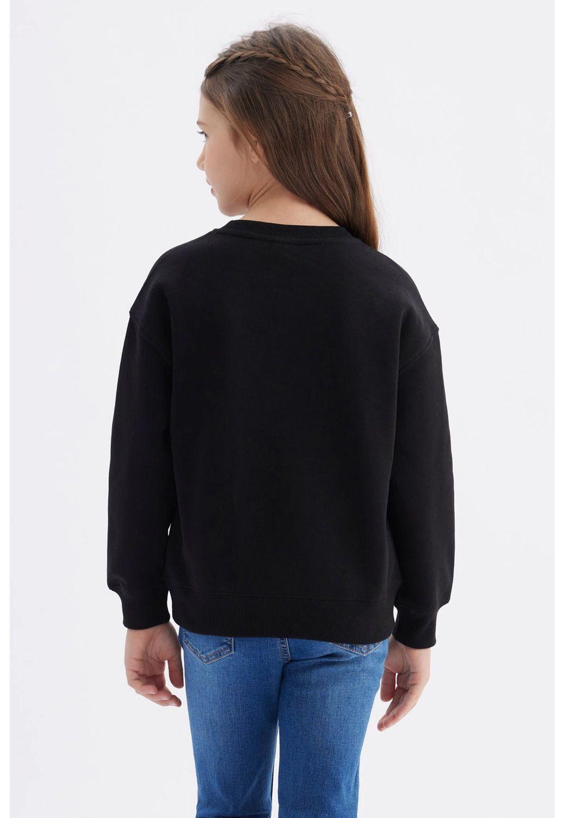 Polerón Niña Básico Print Negro - lll-2