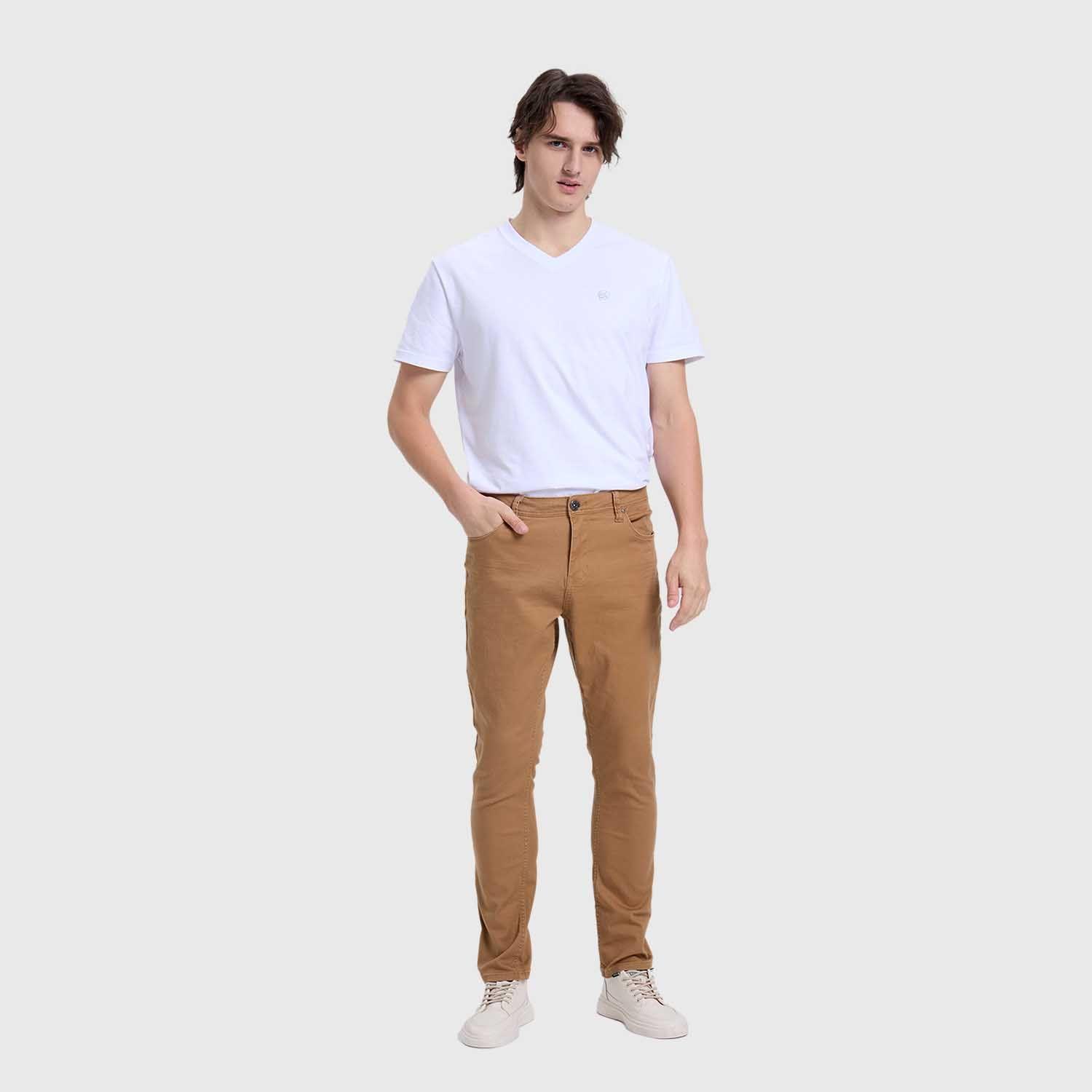 Jeans Hombre Slim Color Café I Fashion's Park-3