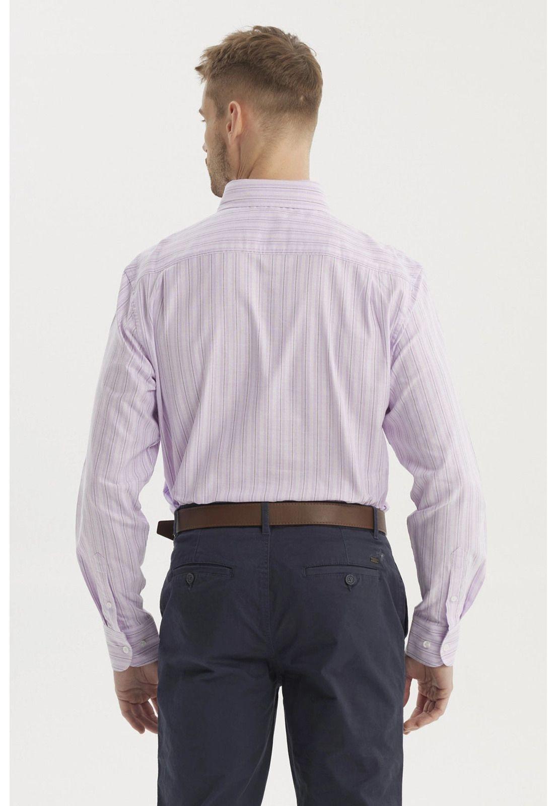 Camisa Hombre Rayas Premium Lila-2
