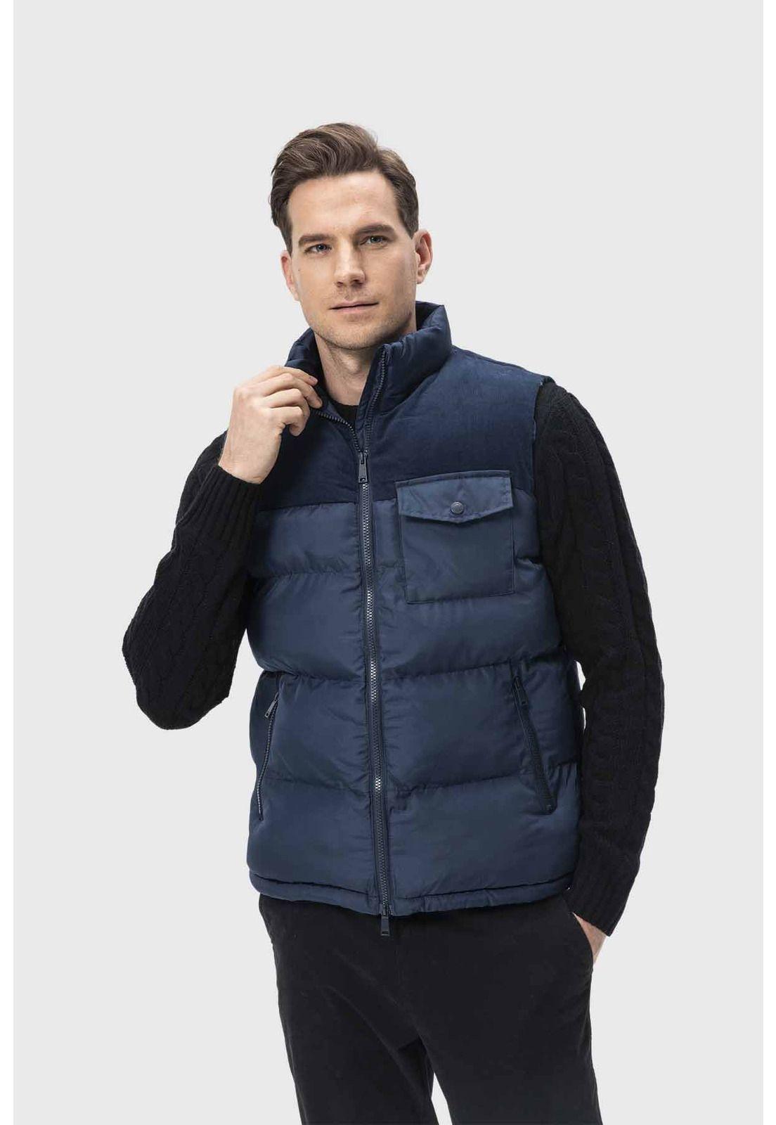 Parka Hombre Con Bolsillo Azul-0