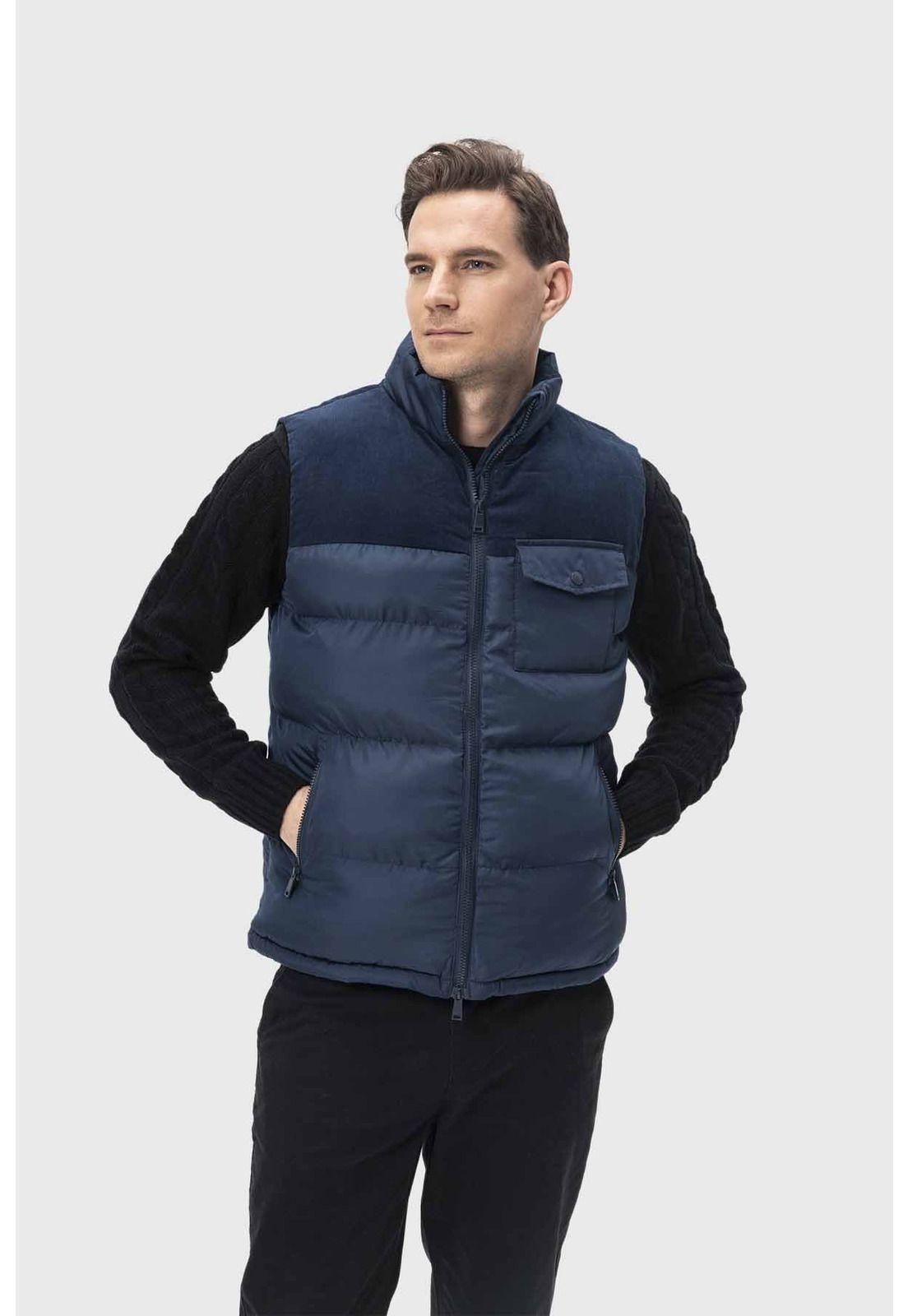 Parka Hombre Con Bolsillo Azul-1
