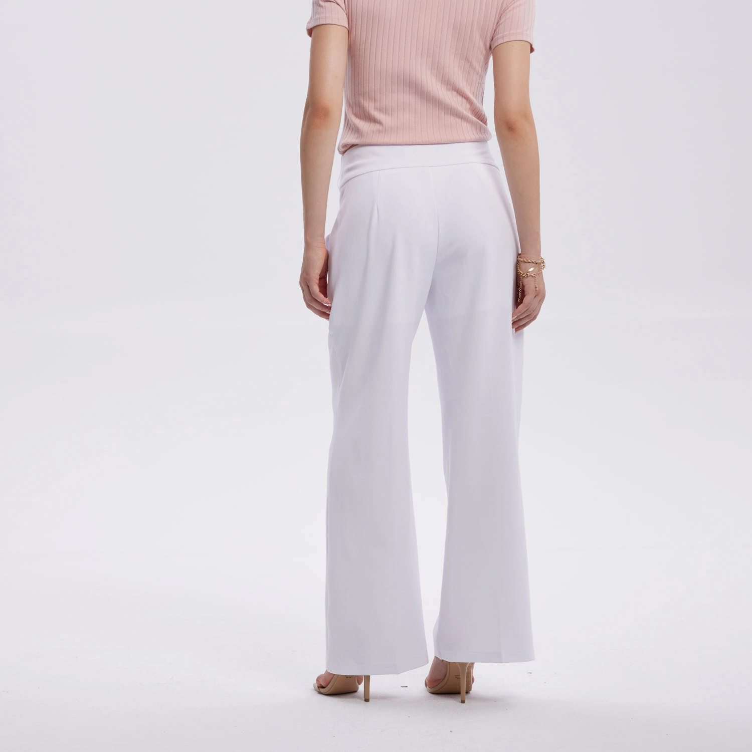 Pantalón Mujer Sastrero Con Cinturón Blanco-3