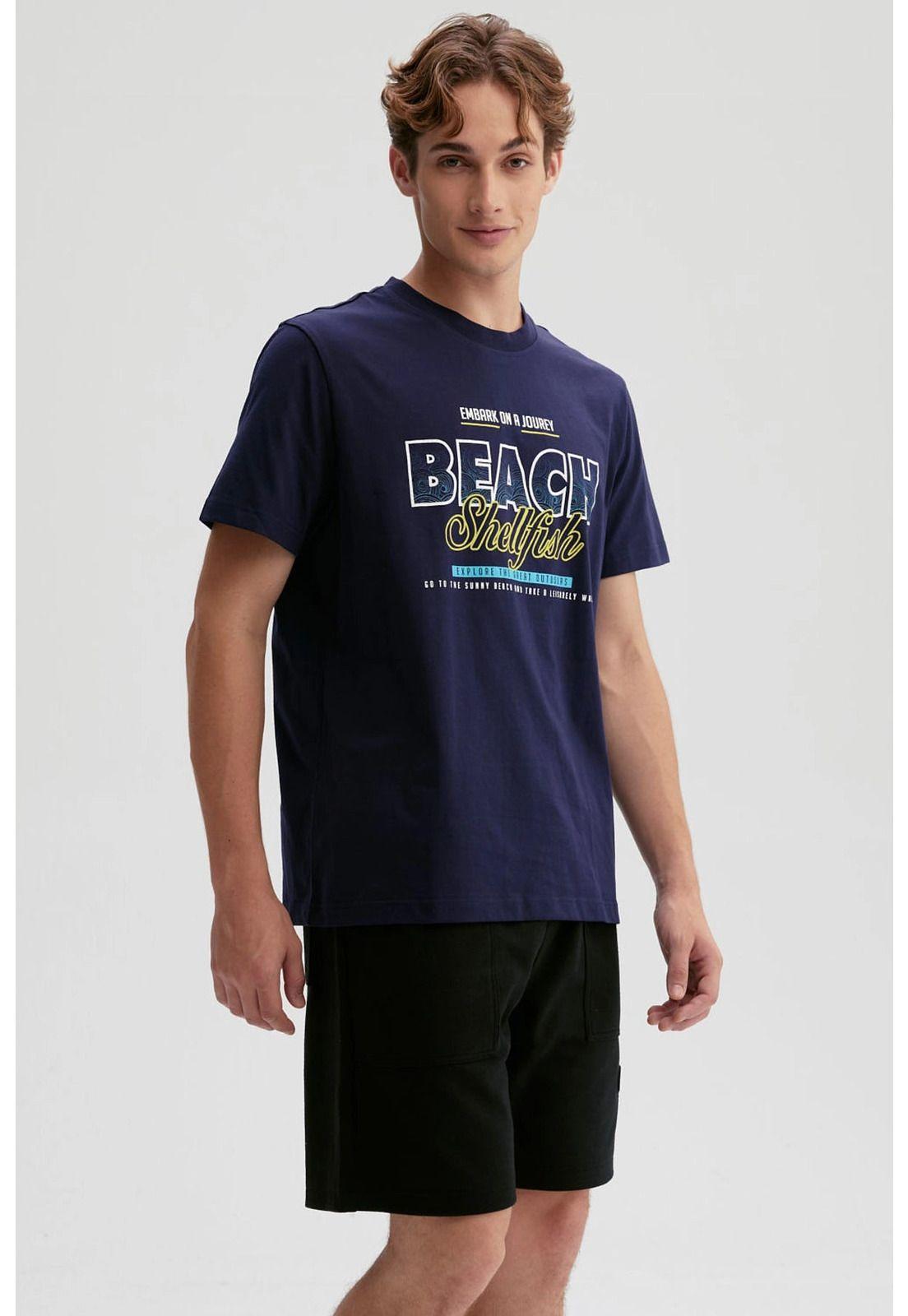 Polera Hombre Print Posicional Azul - lll-2